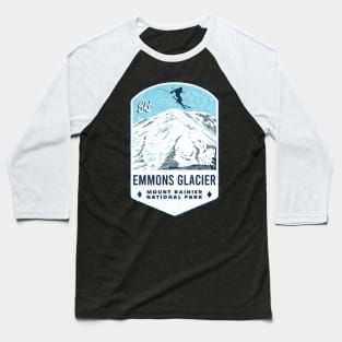 Ski Emmons Glacier Mount Rainier National Park Baseball T-Shirt